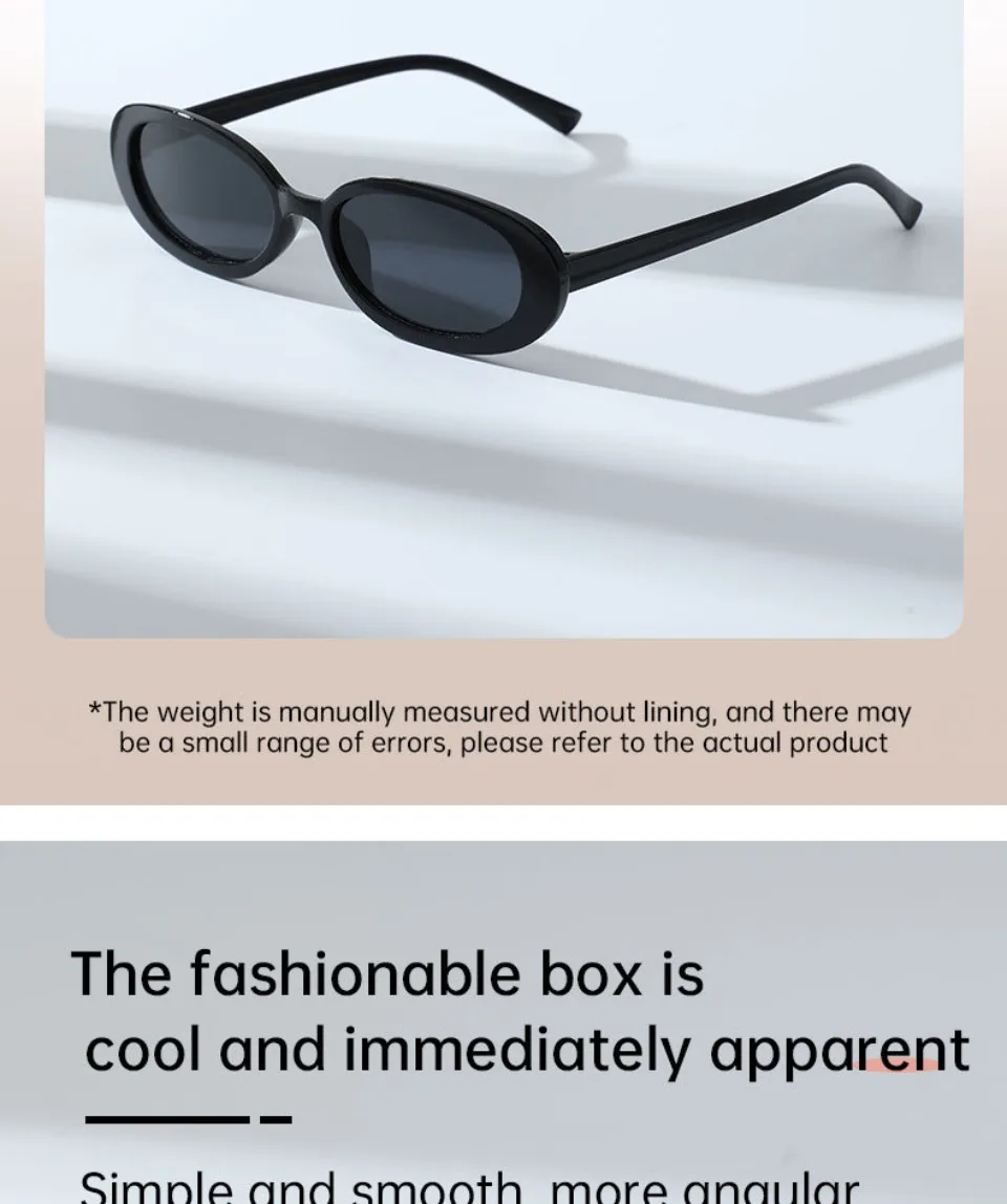 Retro Classic Small Oval Sunglasses Women Fashion Champagne Lens Shades UV400 Men Trending Street Photography Sun Glasses