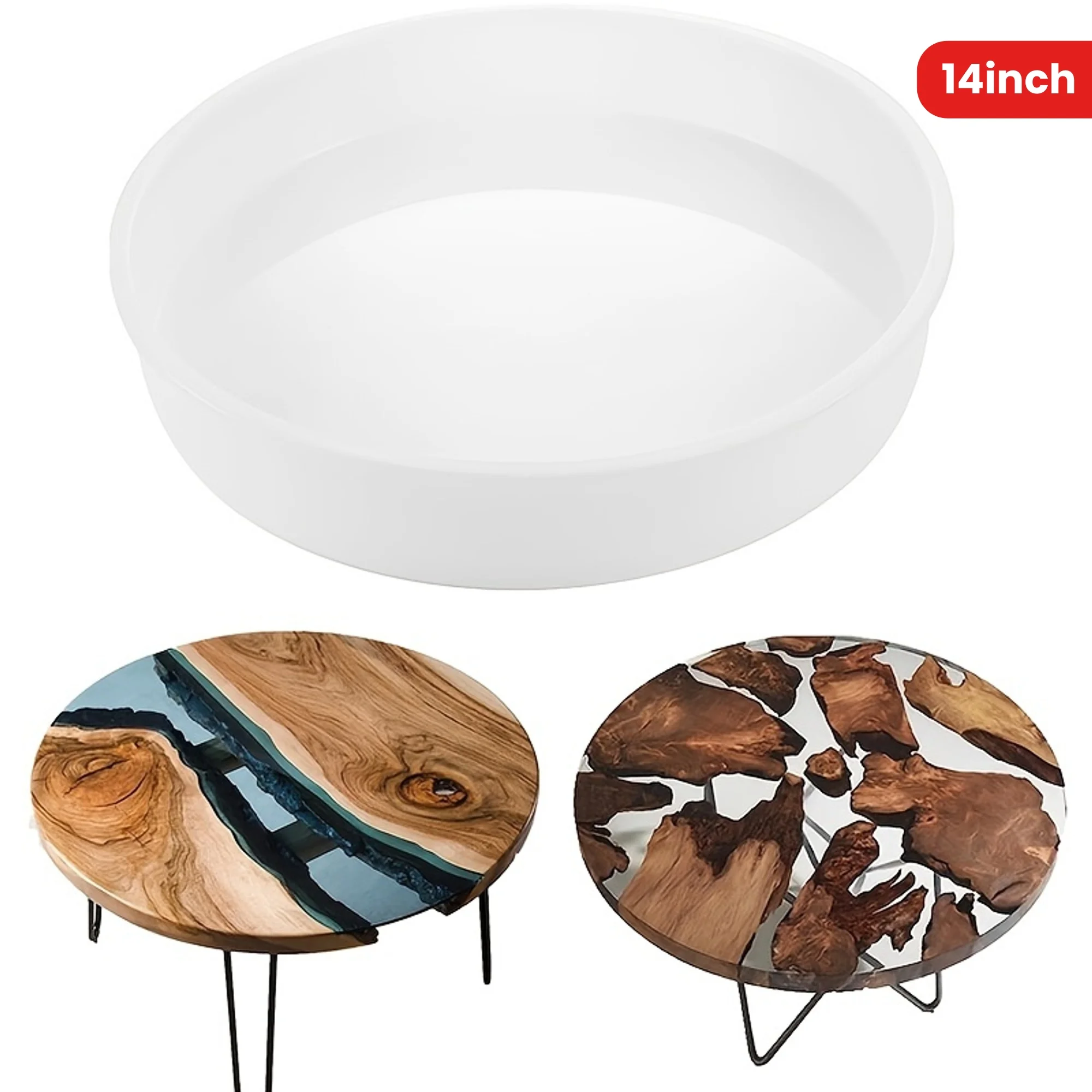 Big Oversized Resin Molds, 14.0inch Large Silicone Mold for Charcuterie Boards, Large Round Epoxy Table Mold Suitable for River Tables, Charcuterie Boards, Cutting Boards, And Home Art Decoration
