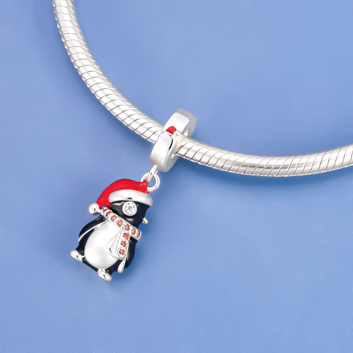 Fit Pandora 2027 Fashionable Original Hot Sales Reindeer Snow House Bead Pendant DIY Bracelet Necklace Jewelry Christmas Gift