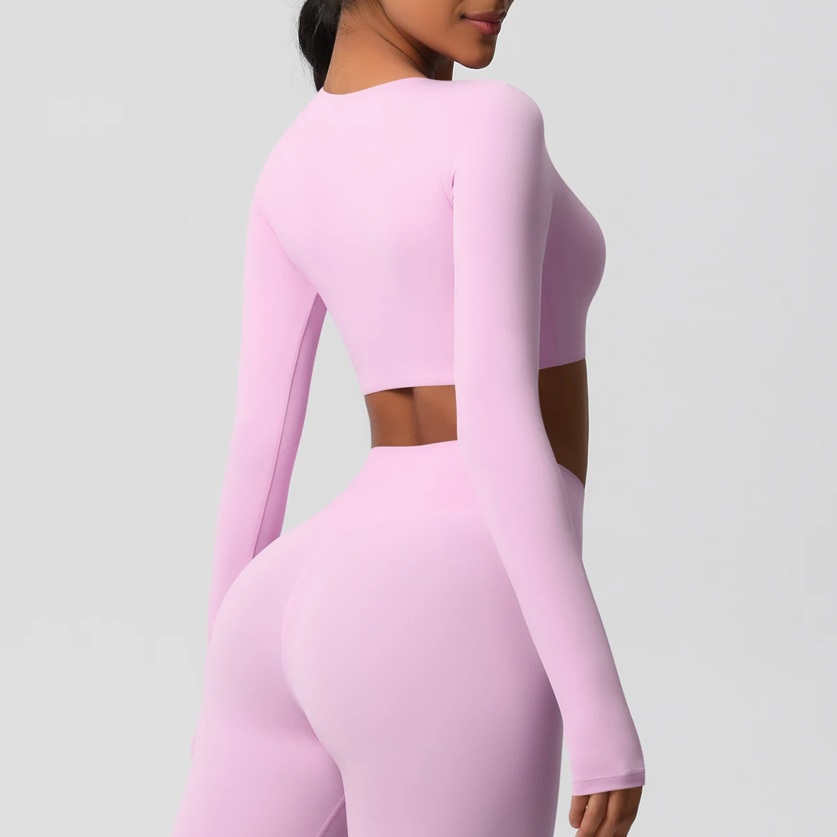 Yoga Shirts For Women Long Sleeve With Padded Fitness Running Gym Clothes Workout Dry Fit Breathable High Elastic Sports Top