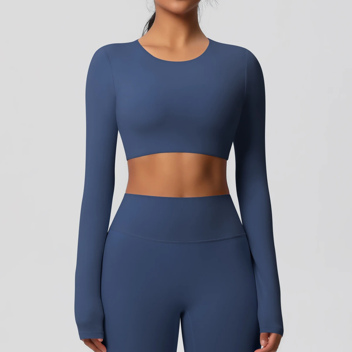 Yoga Shirts For Women Long Sleeve With Padded Fitness Running Gym Clothes Workout Dry Fit Breathable High Elastic Sports Top