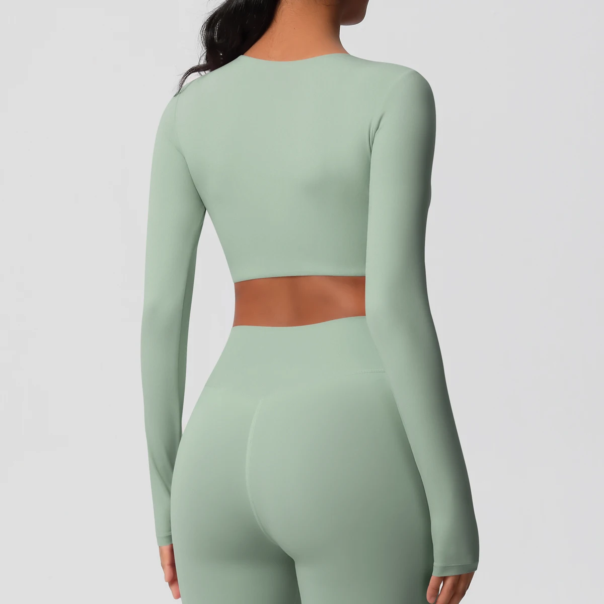 Yoga Shirts For Women Long Sleeve With Padded Fitness Running Gym Clothes Workout Dry Fit Breathable High Elastic Sports Top