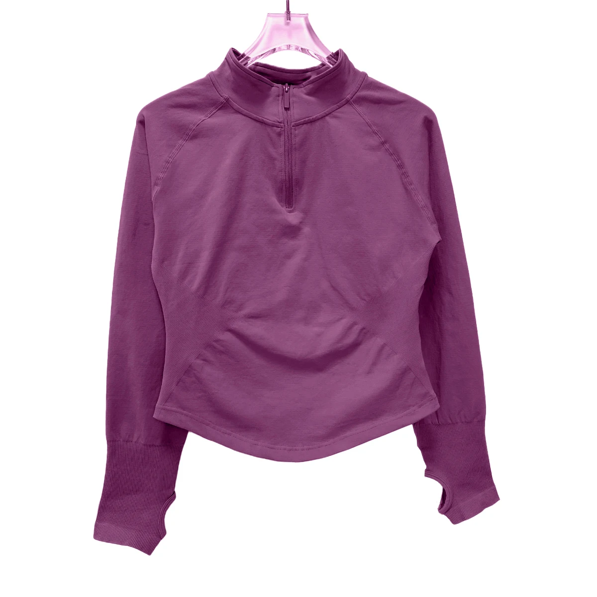 NCLAGEN Gym Clothes Woman Half Zippy Workout Running Fit Jacket Long Sleeve Outdoor Sports Seamless Top Yoga Pilates Clothing