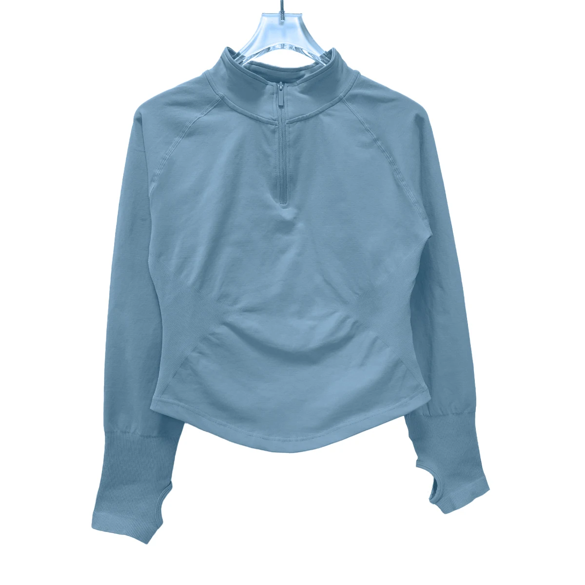 NCLAGEN Gym Clothes Woman Half Zippy Workout Running Fit Jacket Long Sleeve Outdoor Sports Seamless Top Yoga Pilates Clothing