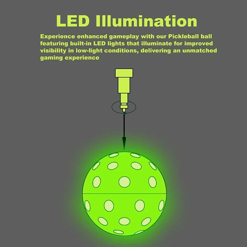 LED Light Up Pickleball Balls,Glow In The Dark Pickleball,Pickleball Gifts For Men And Women,Outdoor Pickleball Balls Play