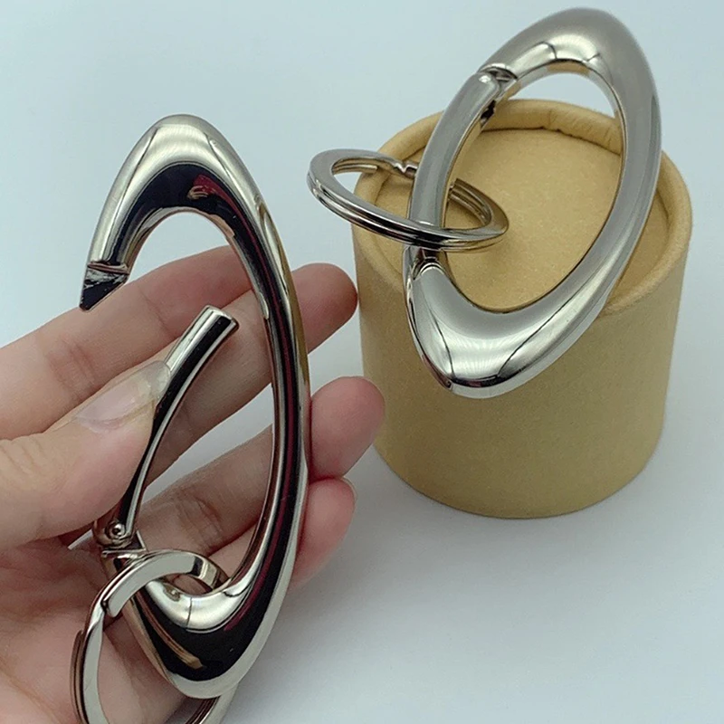 1pcs Oval Shaped Metal Carabiner Keychain Multifunctional Mountaineering Car Key Ring Outdoor Backpack Waist Hanging Decor DIY