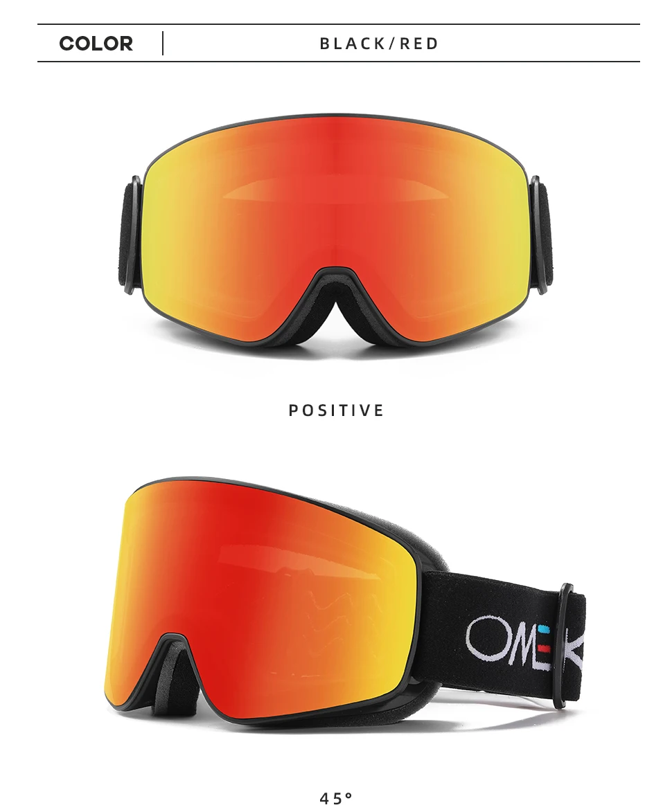 OMEKOL BRAND NEW Double Layers Anti-Fog Ski Goggles Snowmobile Eyewear Outdoor Sport Snow Snowboard Glasses