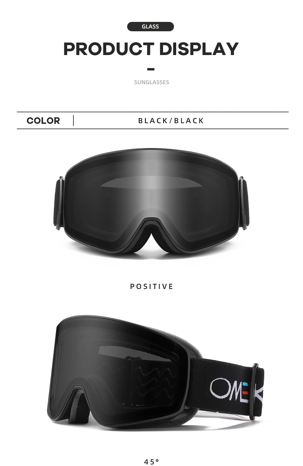 OMEKOL BRAND NEW Double Layers Anti-Fog Ski Goggles Snowmobile Eyewear Outdoor Sport Snow Snowboard Glasses