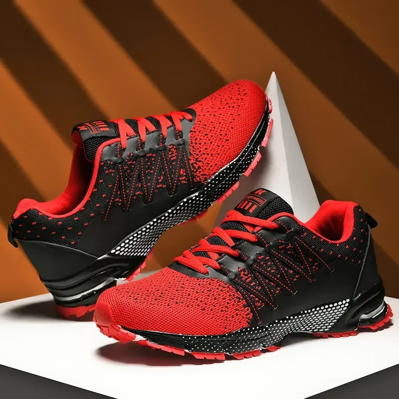 2025 Thick Soled Sports Shoes Youth Mesh Breathable Running Shoes Trend Spring Summer Korean Large Black and White Shoes walk