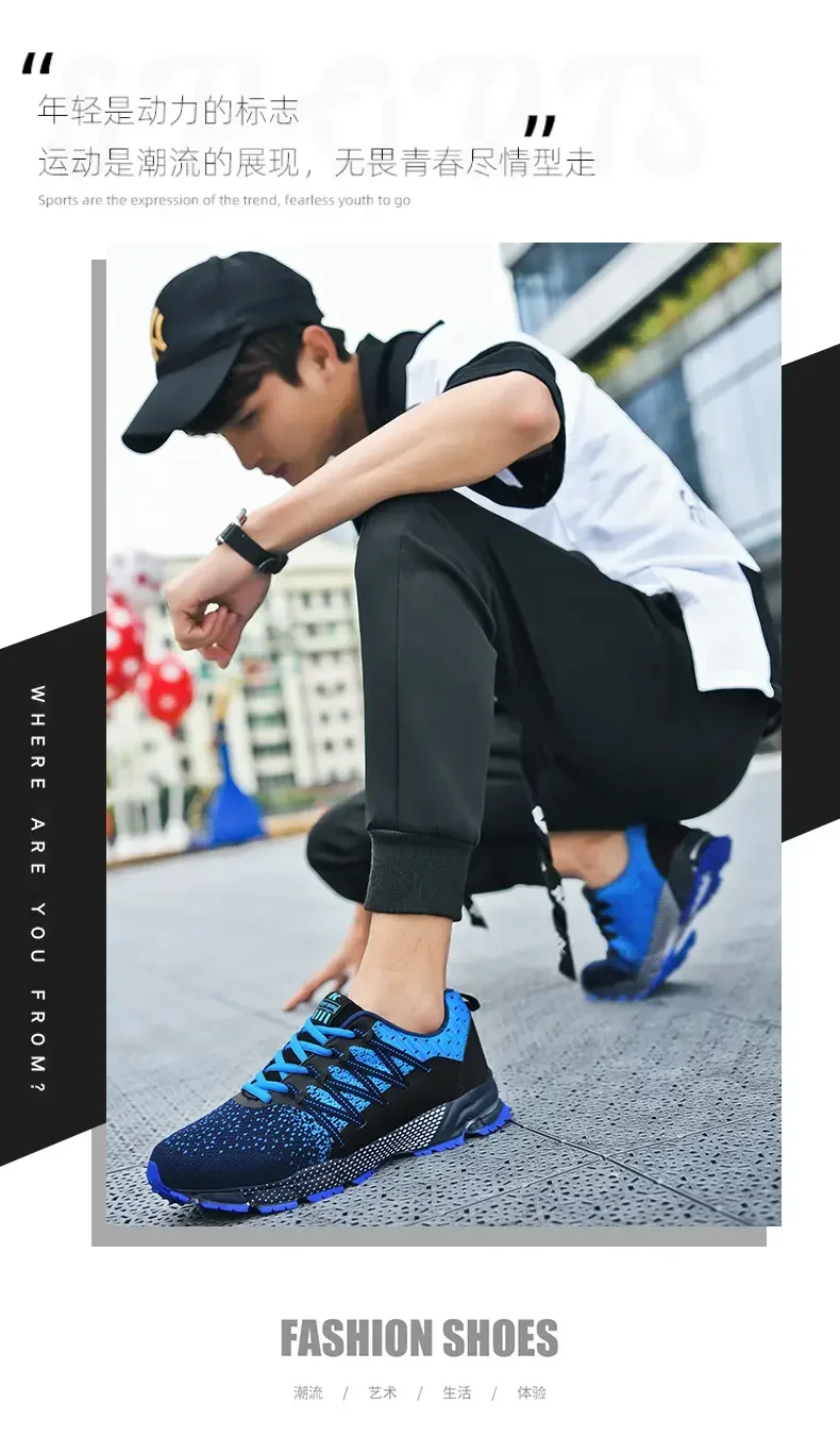 2025 Thick Soled Sports Shoes Youth Mesh Breathable Running Shoes Trend Spring Summer Korean Large Black and White Shoes walk