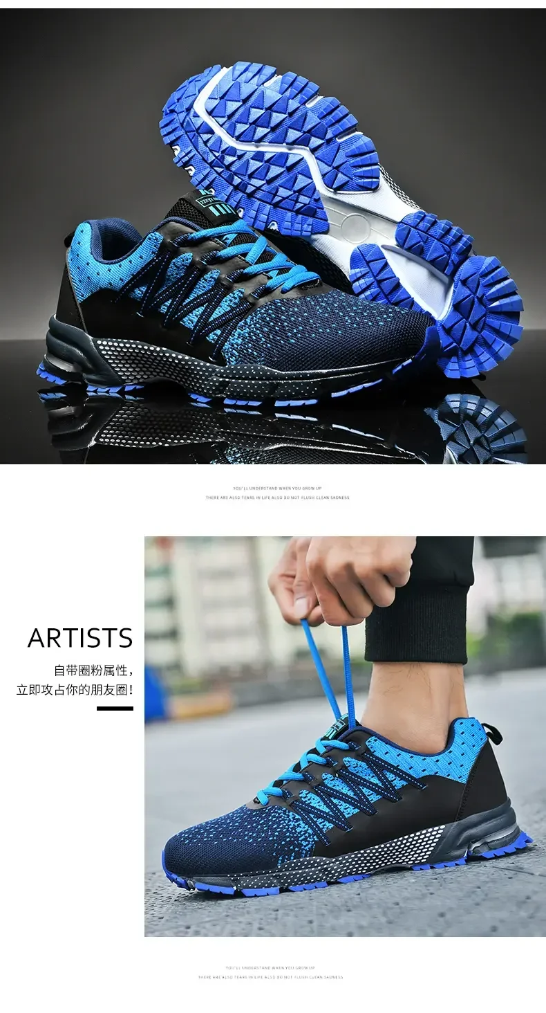 2025 Thick Soled Sports Shoes Youth Mesh Breathable Running Shoes Trend Spring Summer Korean Large Black and White Shoes walk