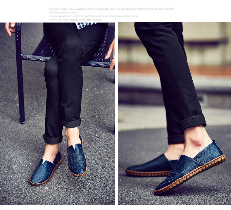 Fashion Men's Driving Shoes Handmade Leather Men Loafers Soft Breathable Men's Casual Shoes Zapatillas Hombre Big Size 38-48