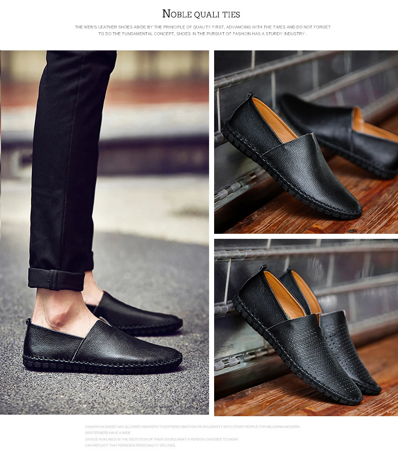 Fashion Men's Driving Shoes Handmade Leather Men Loafers Soft Breathable Men's Casual Shoes Zapatillas Hombre Big Size 38-48