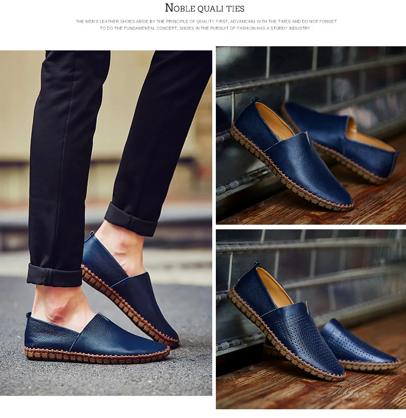 Fashion Men's Driving Shoes Handmade Leather Men Loafers Soft Breathable Men's Casual Shoes Zapatillas Hombre Big Size 38-48