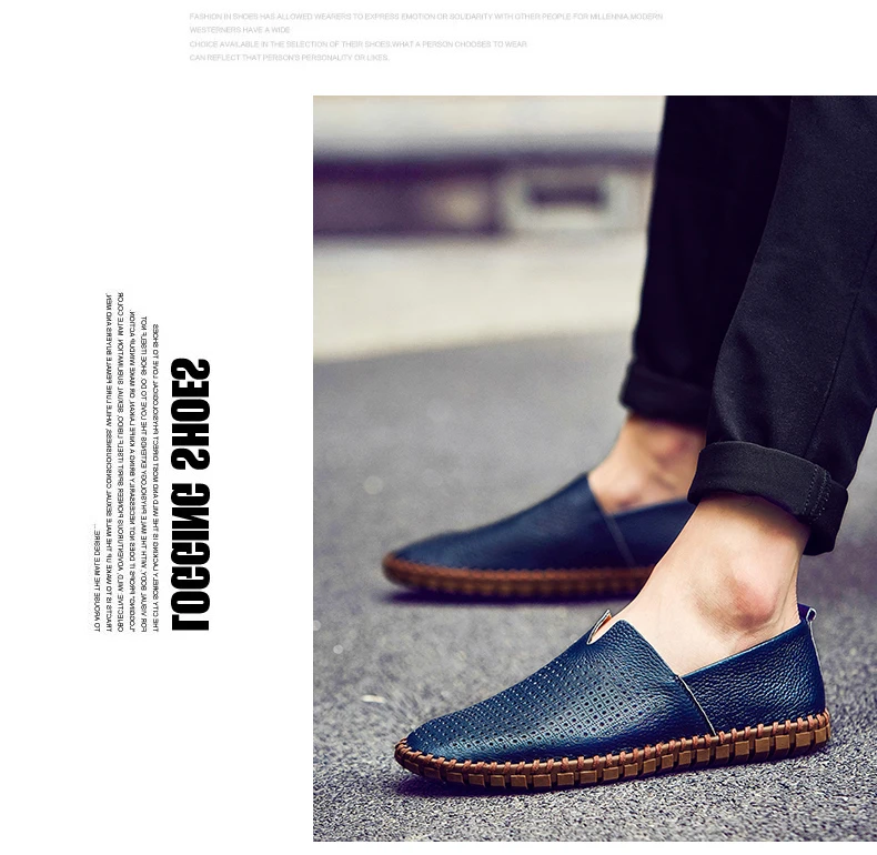 Fashion Men's Driving Shoes Handmade Leather Men Loafers Soft Breathable Men's Casual Shoes Zapatillas Hombre Big Size 38-48
