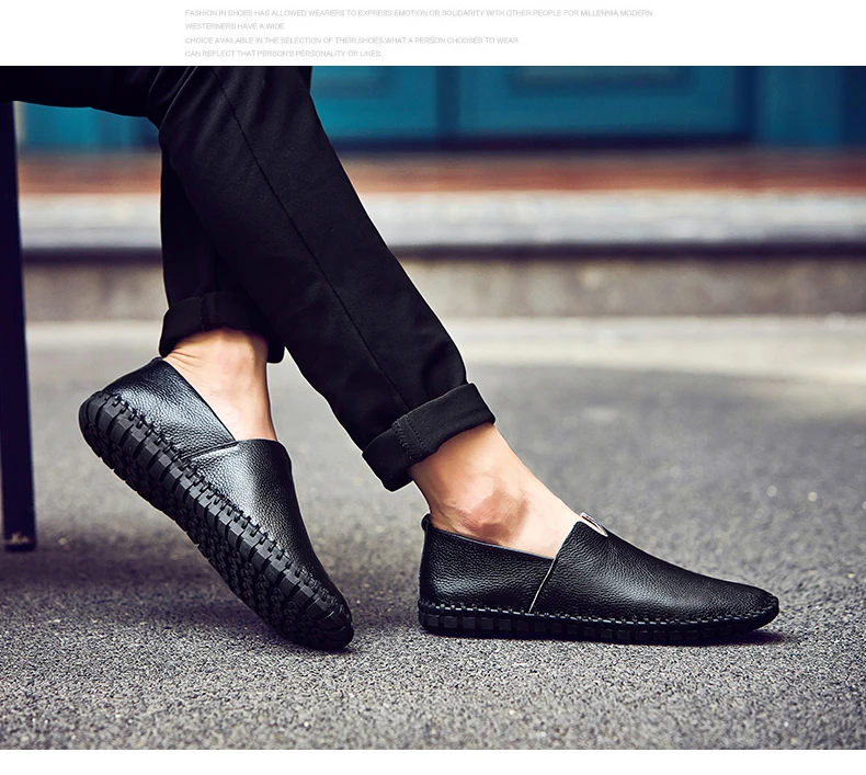 Fashion Men's Driving Shoes Handmade Leather Men Loafers Soft Breathable Men's Casual Shoes Zapatillas Hombre Big Size 38-48