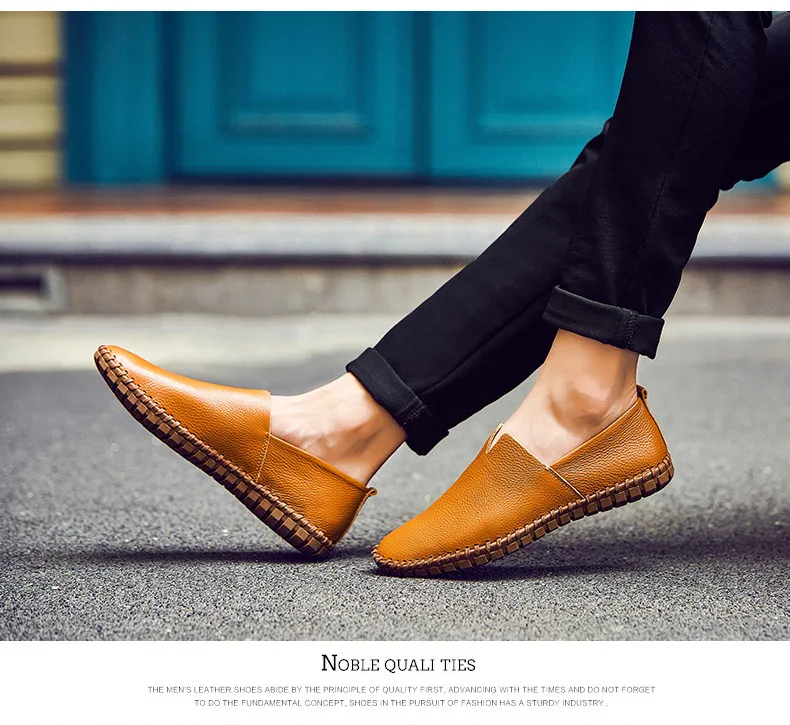 Fashion Men's Driving Shoes Handmade Leather Men Loafers Soft Breathable Men's Casual Shoes Zapatillas Hombre Big Size 38-48
