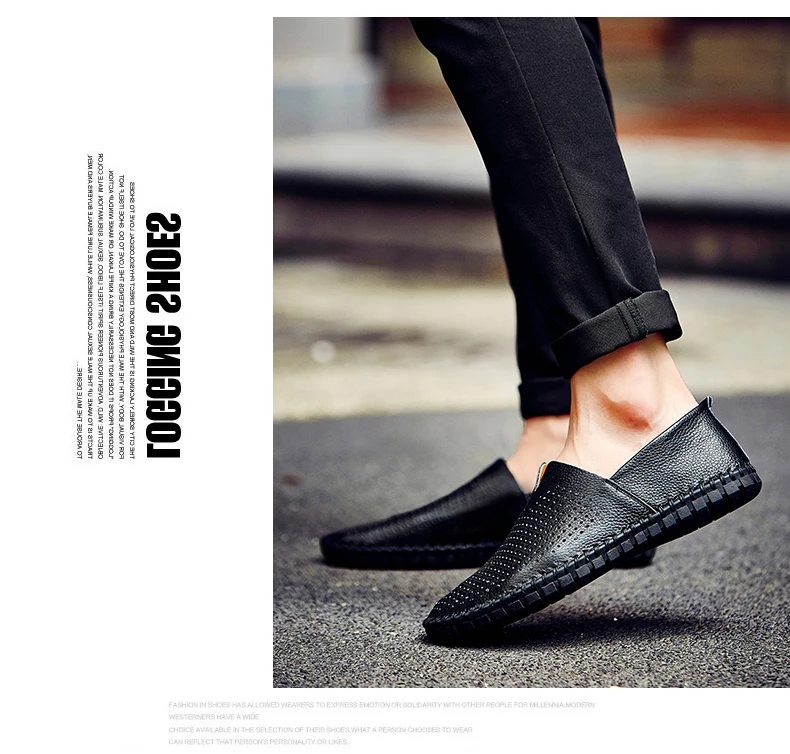 Fashion Men's Driving Shoes Handmade Leather Men Loafers Soft Breathable Men's Casual Shoes Zapatillas Hombre Big Size 38-48