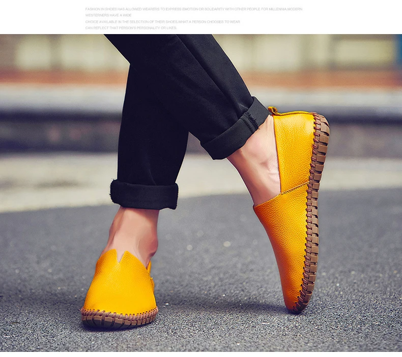 Fashion Men's Driving Shoes Handmade Leather Men Loafers Soft Breathable Men's Casual Shoes Zapatillas Hombre Big Size 38-48