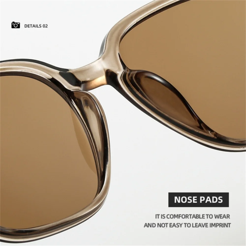 Classic Brown Sunglasses Vintage Aesthetic Square Frame Gradient Lens Wood Texture Eyewear Unisex Sun Glasses Outdoor