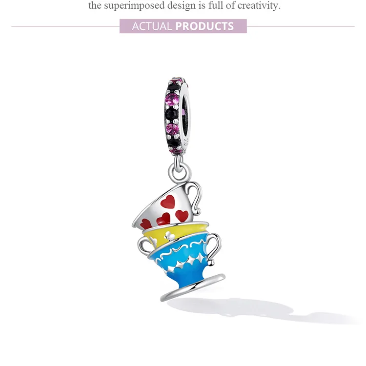 WOSTU 925 Sterling Silver Fashion Colorful Magic Series Magic Cat Charms Beads for Women Fit Original Bracelets Fine DIY Jewelry