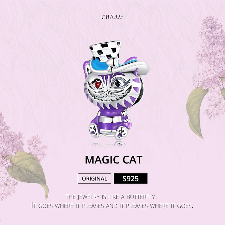 WOSTU 925 Sterling Silver Fashion Colorful Magic Series Magic Cat Charms Beads for Women Fit Original Bracelets Fine DIY Jewelry