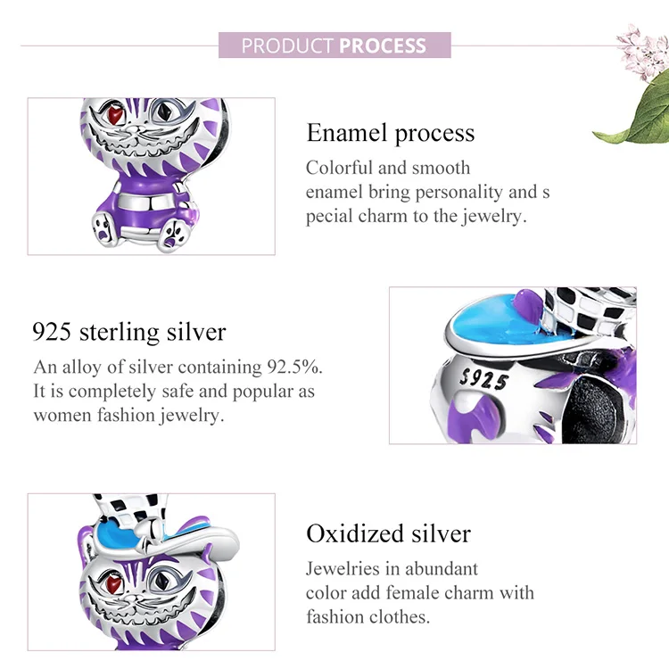 WOSTU 925 Sterling Silver Fashion Colorful Magic Series Magic Cat Charms Beads for Women Fit Original Bracelets Fine DIY Jewelry
