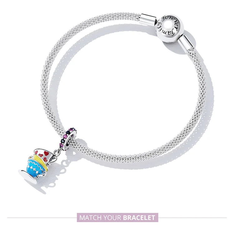 WOSTU 925 Sterling Silver Fashion Colorful Magic Series Magic Cat Charms Beads for Women Fit Original Bracelets Fine DIY Jewelry