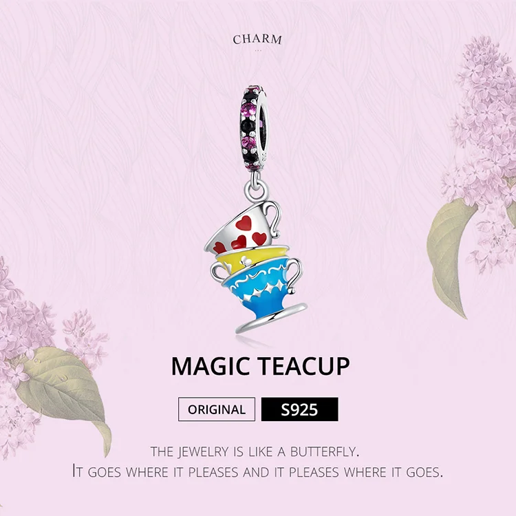 WOSTU 925 Sterling Silver Fashion Colorful Magic Series Magic Cat Charms Beads for Women Fit Original Bracelets Fine DIY Jewelry