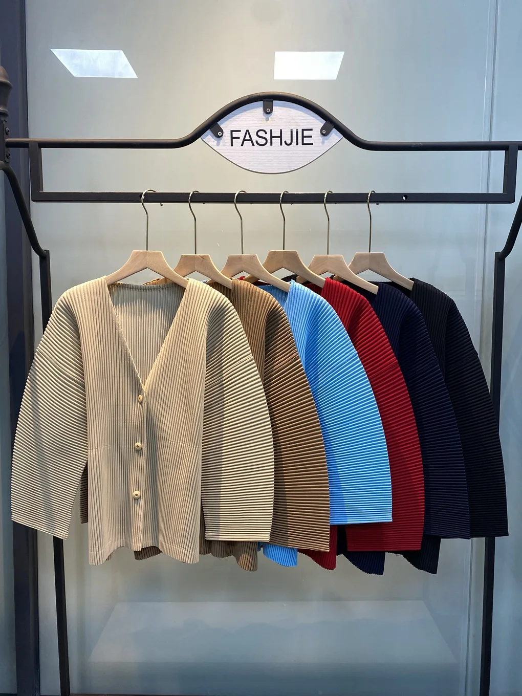Miyake Women Pleated Knit Cardigan Long Sleeve Top 2026 New Simple Loose Casual Button V-Neck Jacket Commuter Plus Size Clothing