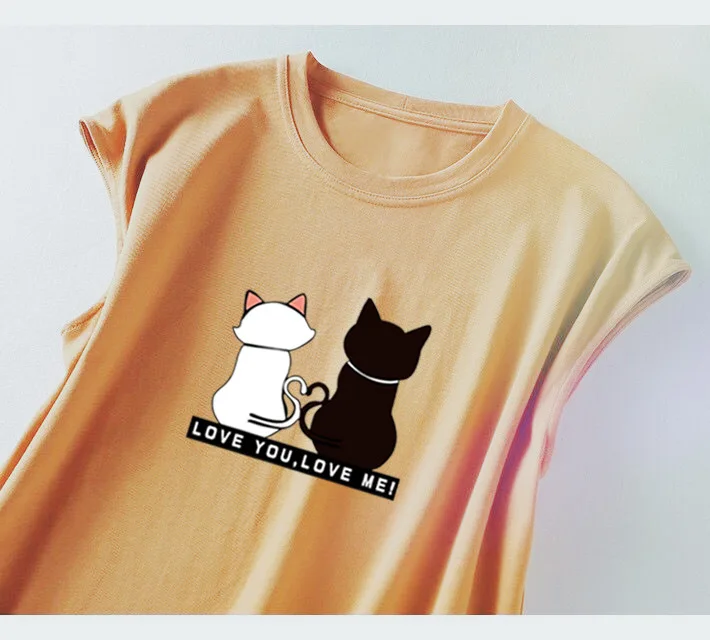 Women Summer Kawaii Cat Print Dress Korean Fashion Aesthetic Clothes Casual Streetwear Black Loose Midi Dresses for Women 2023
