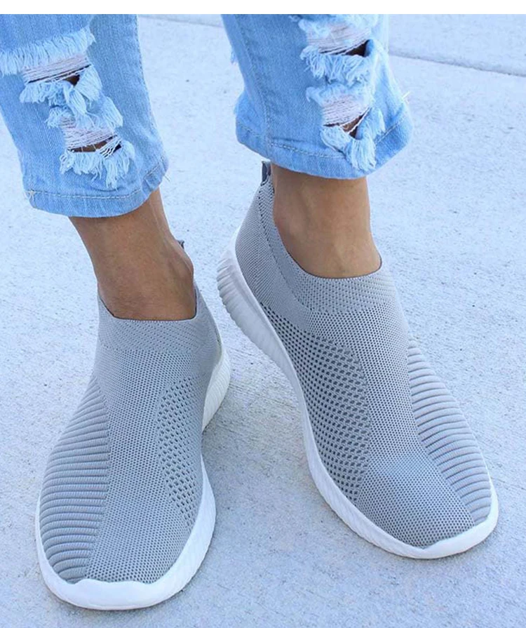 Women's Sneaker Slip On Women Sneakers Breather White Shoes Women Casual Sneaker Sports Shoes Comfortable Vulcanize Shoes Female