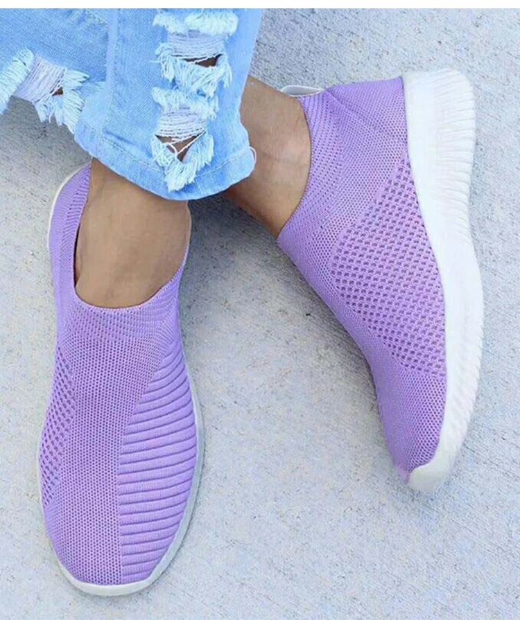 Women's Sneaker Slip On Women Sneakers Breather White Shoes Women Casual Sneaker Sports Shoes Comfortable Vulcanize Shoes Female