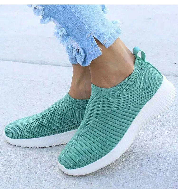 Women's Sneaker Slip On Women Sneakers Breather White Shoes Women Casual Sneaker Sports Shoes Comfortable Vulcanize Shoes Female