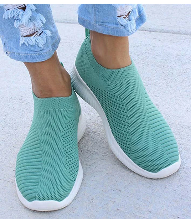 Women's Sneaker Slip On Women Sneakers Breather White Shoes Women Casual Sneaker Sports Shoes Comfortable Vulcanize Shoes Female