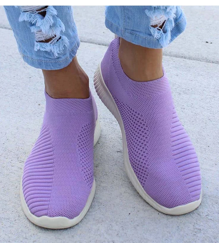 Women's Sneaker Slip On Women Sneakers Breather White Shoes Women Casual Sneaker Sports Shoes Comfortable Vulcanize Shoes Female
