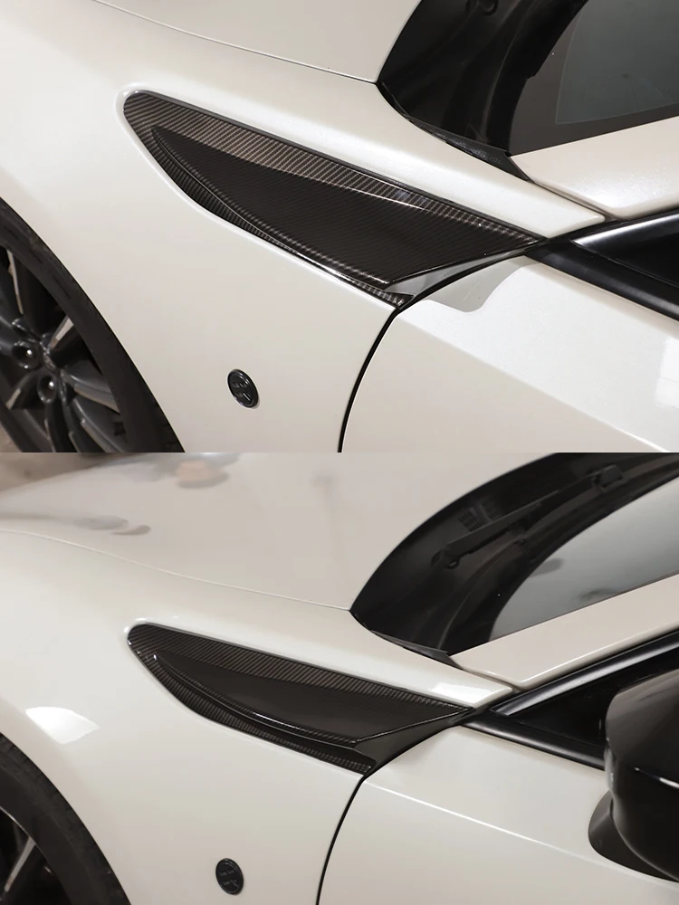 For Subaru BRZ Toyota 86 GT86 12-20 Car Side Air Outlet Fender Fin Vent Trim Cover ABS Carbon Fiber Texture Exterior Accessories