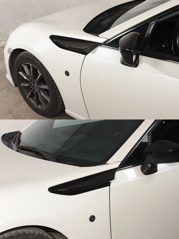 For Subaru BRZ Toyota 86 GT86 12-20 Car Side Air Outlet Fender Fin Vent Trim Cover ABS Carbon Fiber Texture Exterior Accessories