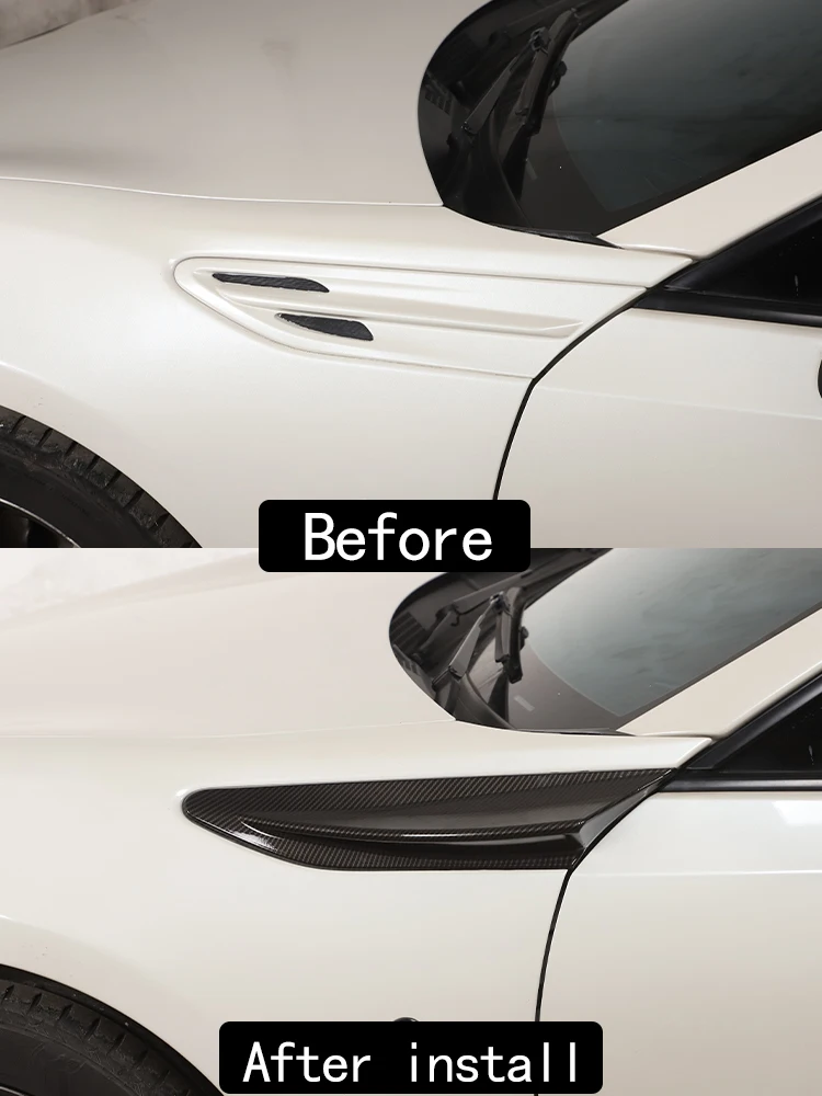 For Subaru BRZ Toyota 86 GT86 12-20 Car Side Air Outlet Fender Fin Vent Trim Cover ABS Carbon Fiber Texture Exterior Accessories