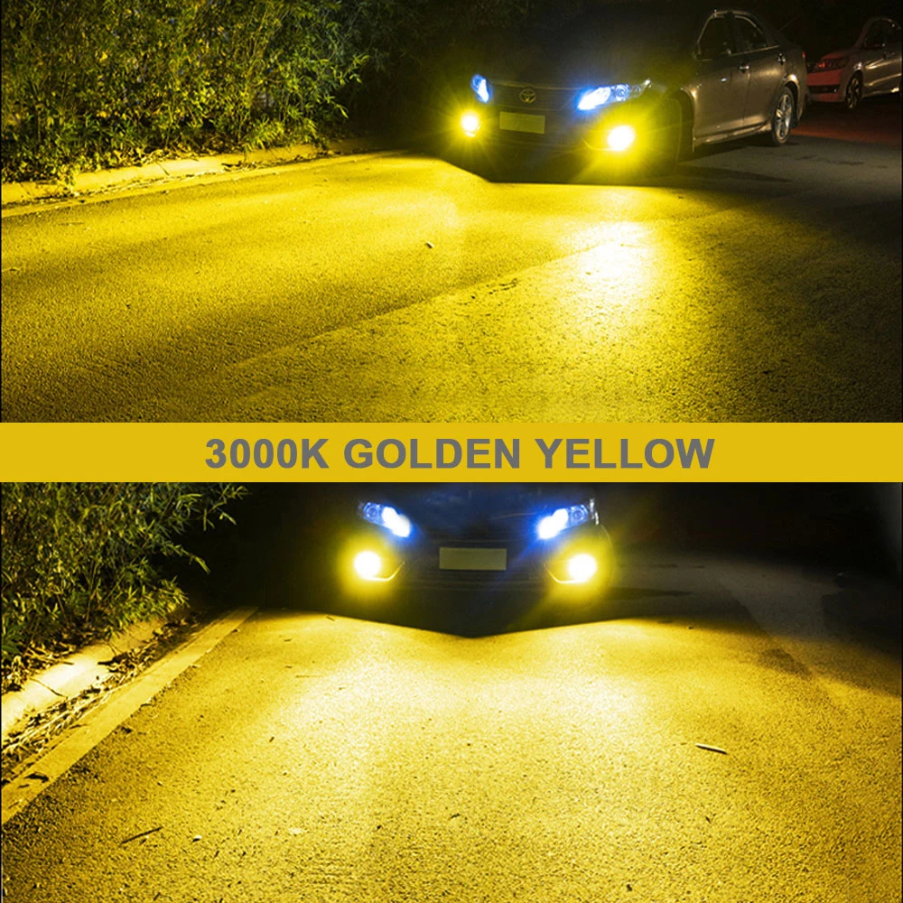 BMTxms 2PCS 2504 PSX24W LED Fog Lights 20000LM 6500K For Jeep Grand Cherokee WK2 Wrangler JK Patriot Dodge Chevrolet 3000K Lamp