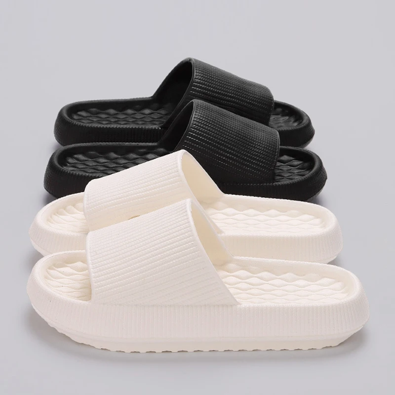 Lucyever 2026 Summer Non-slip Soft Cloud Slippers Women Comfy Eva Thick Platform Slides Woman Couple Bathroom Home Flip Flops 45