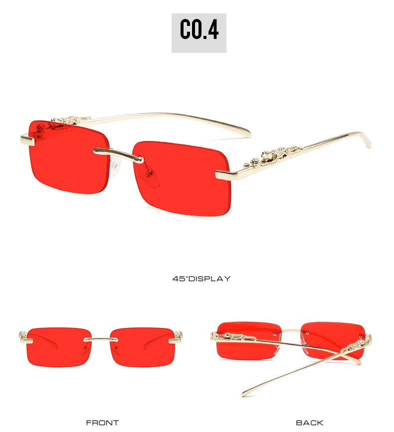 Rimless Glasses Frame Women Men Fashion Cheetah Decoration Business Cool Eyeglasses Frames