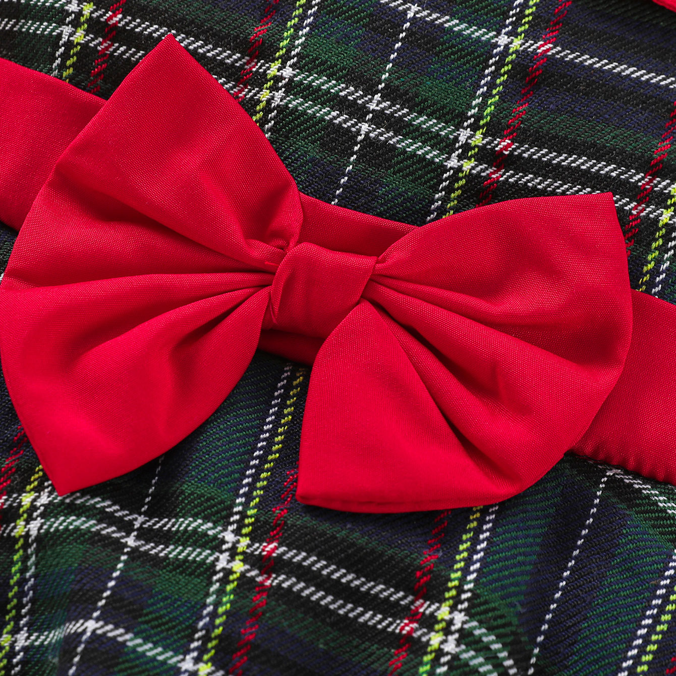 Ma&Baby 1-7Y 2024 Christmas Girls Red Dress Kid Toddler Girl Plaid Bow Tulle Tutu Party Dresses Children New Year Xmas Costumes