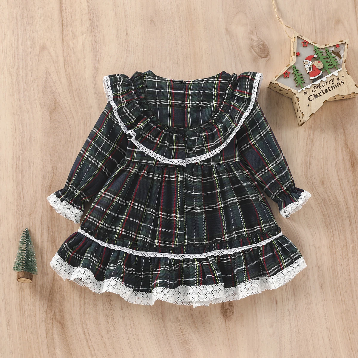 Ma&Baby 1-7Y 2024 Christmas Girls Red Dress Kid Toddler Girl Plaid Bow Tulle Tutu Party Dresses Children New Year Xmas Costumes
