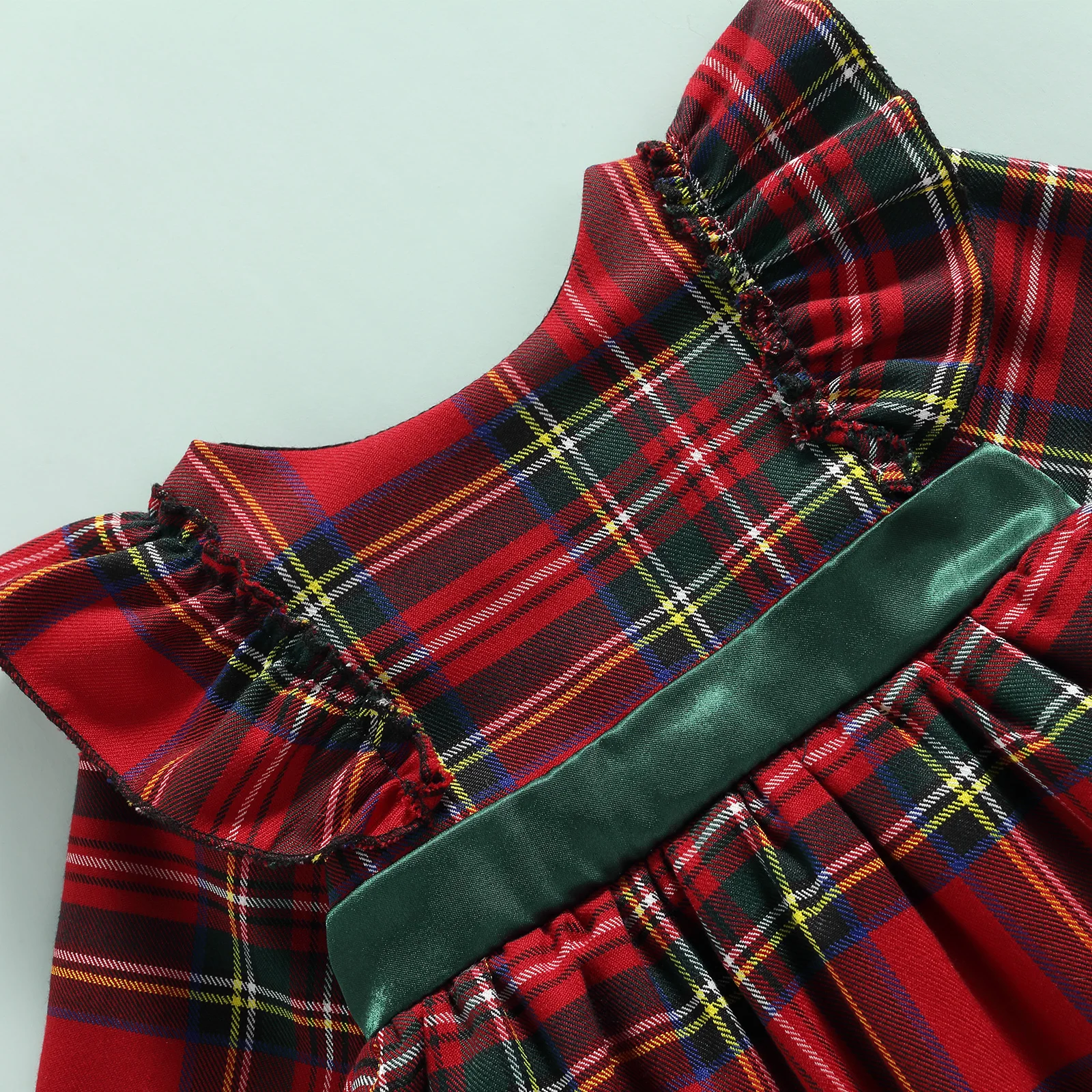 Ma&Baby 1-7Y 2024 Christmas Girls Red Dress Kid Toddler Girl Plaid Bow Tulle Tutu Party Dresses Children New Year Xmas Costumes
