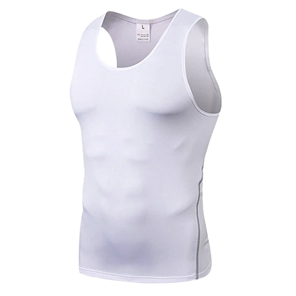 Men Fitness Clothing Tight Vest for Teenagers Workout Sleeveless T-shirts Sports Running Tops Gym Fitness Slimming Vest Tank Top