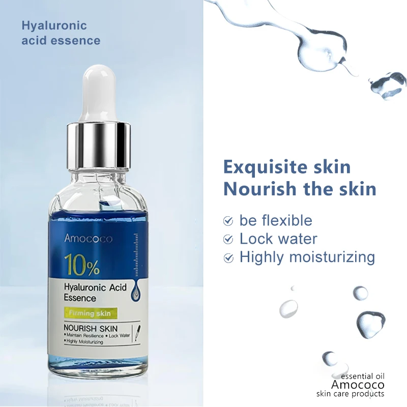 Amococo 2pcs Facial Serum 30ml 10% Salicylic Acid Essence Vitamin C Essence Hyaluronic Acid Face Serum Moisturizing Hydrating Skin Care Brightening Nourishing Essence for Daily Face Care