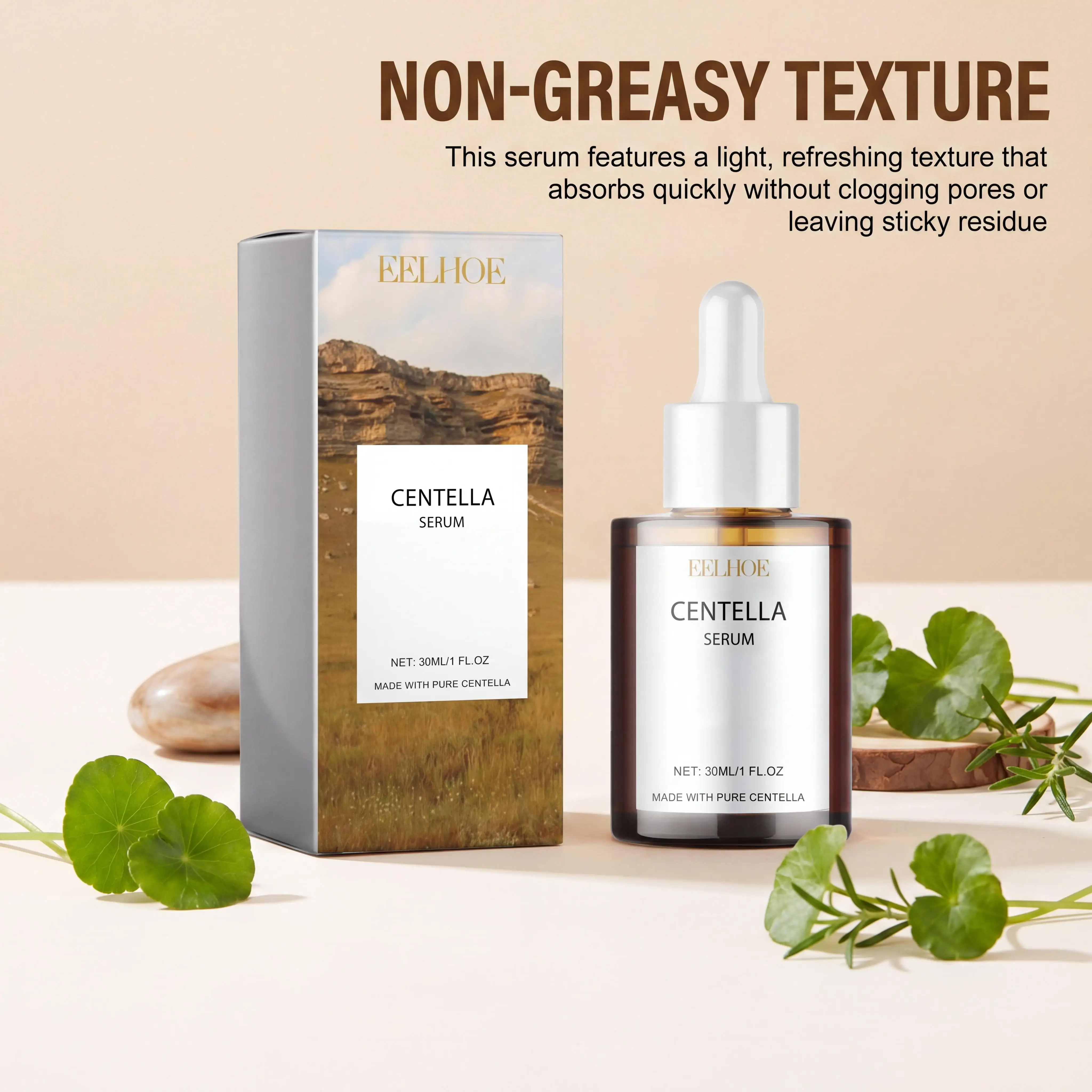 Centella Facial Serum Soothes Skin Discomfort Deeply Hydrates Face Softens Skin Texture Smooths Complexion Moisturizing Daily Skincare Essence