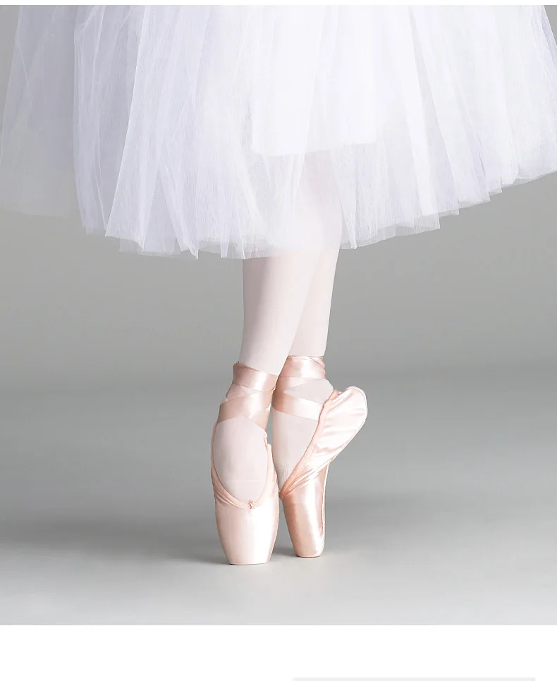 Girls Ballerina Ballet Pointe Shoes Pink Women Satin Professional Ballet Shoes for Dancing