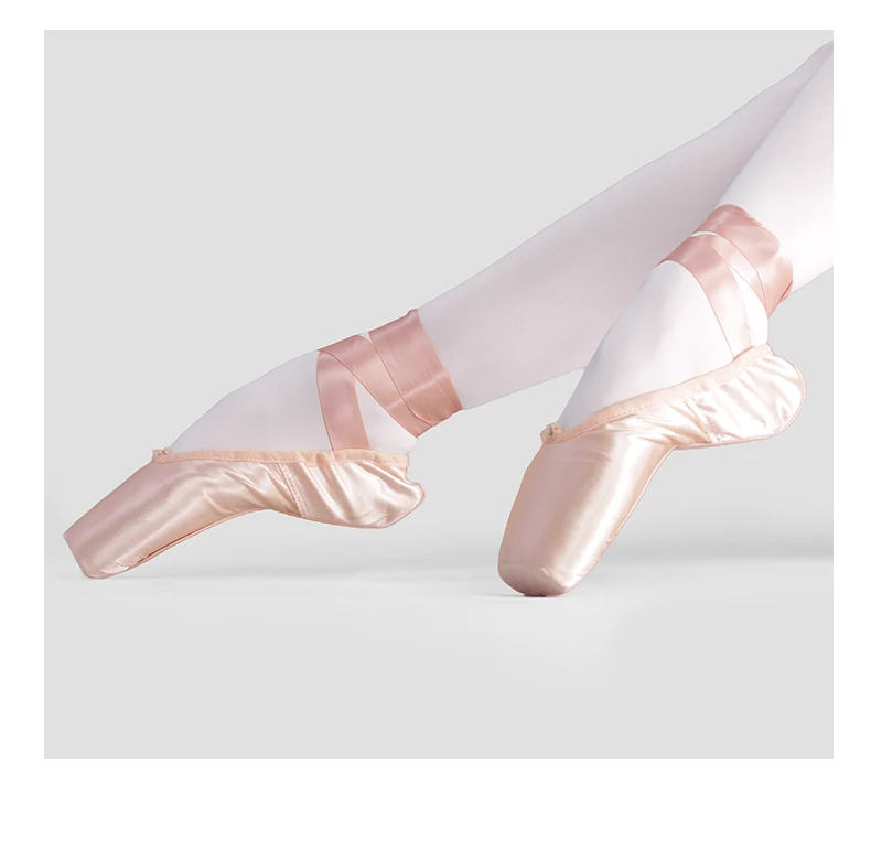 Girls Ballerina Ballet Pointe Shoes Pink Women Satin Professional Ballet Shoes for Dancing